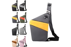 PDUHKO Sling Bag Anti-Thief Crossbody Personal Pocket Bag Lightweight Chest Shoulder Backpack, Christmas Gift for Him (Right Yellow)