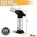 Jo Chef Burst Culinary Torch – 2,370°F Butane Torch, Refillable Adjustable Flame Lighter with Safety Lock for BBQ, Baking, Brulee Creme, DIY, Crafts and Soldering + FREE Recipe E-Book