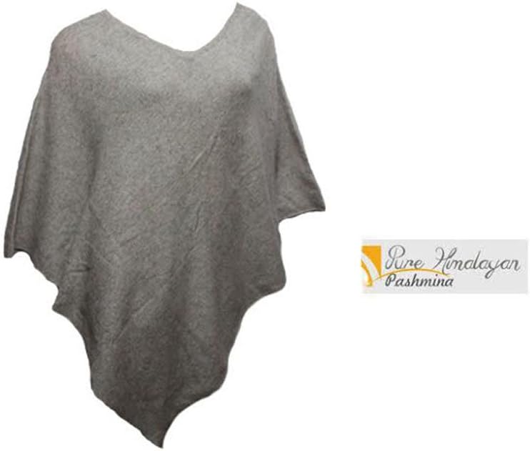 100% Natural Plain Cashmere Poncho - Real Pashmina Poncho - Hand Made in Nepal By Pure Himalayan Pashmina - RRP $200
