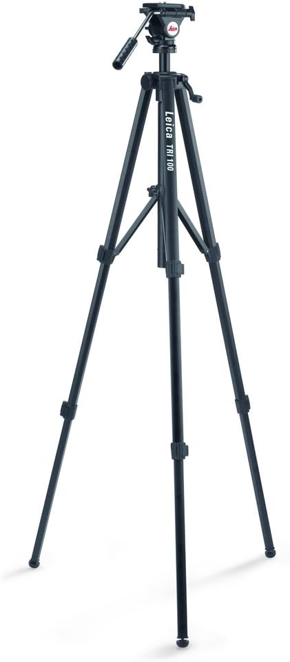 Leica TRI 100 - Sturdy Aluminium Tripod with Easy Height Adjustment, Black, 12 x 12 x 70 cm; 2.4 kilogram