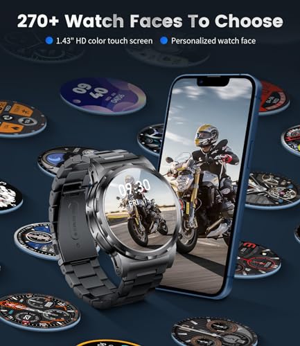 LIGE Reloj Inteligente Hombre con Llamada Bluetooth,1,43''Amoled/3 Correas | Smartwatch Hombre con IP68 Impermeable, 110+Modos Deportivos/Pulsómetro/Sueño Pulsera Actividad Android iOS
