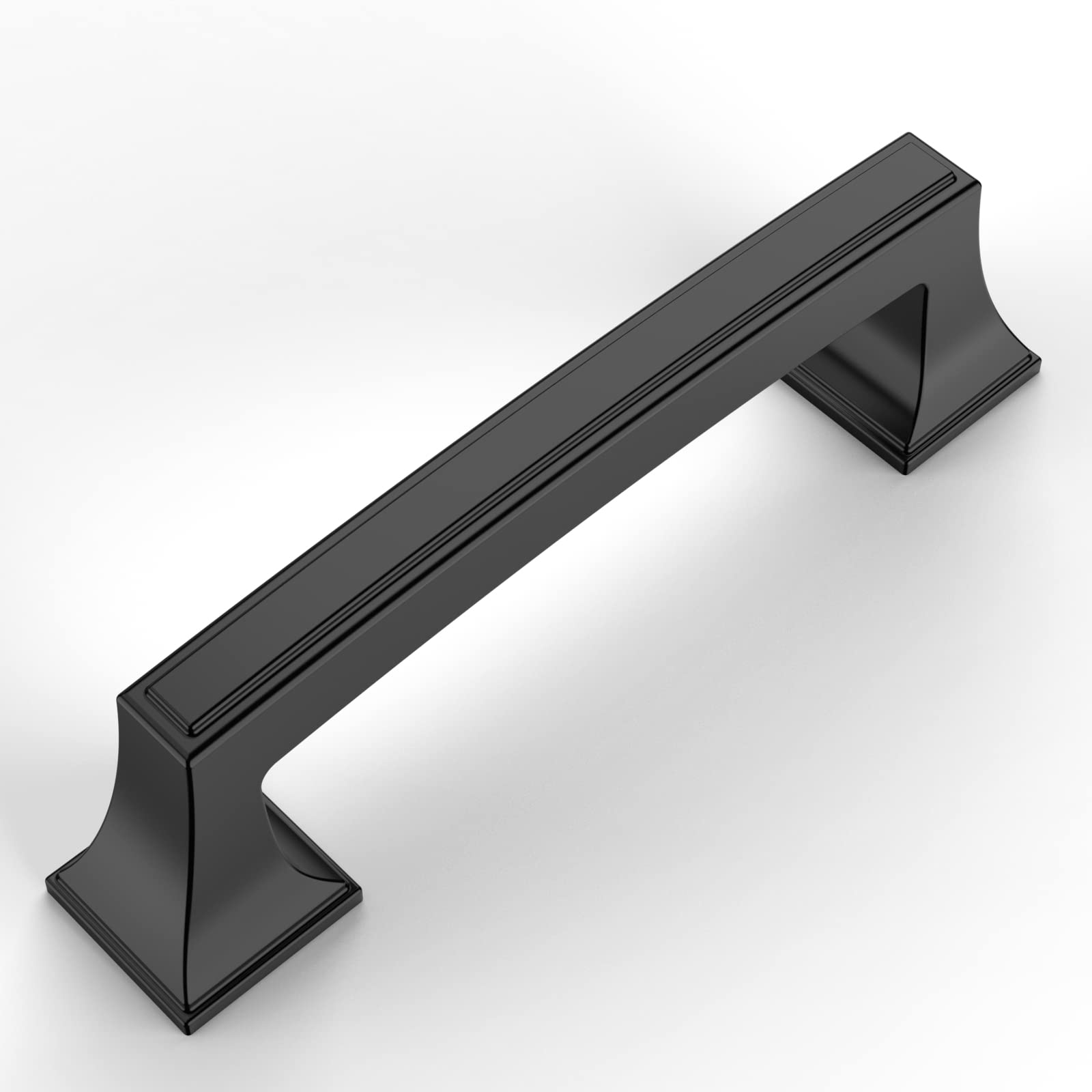 Photo 1 of Amerdeco 10 Pack Matte Black Cabinet Pulls 3-3/4 Inch(96mm) Hole Center Cabinet Hardware Kitchen Cabinet Handles for Bathroom Drawer Pulls Dresser Pulls ZH0010