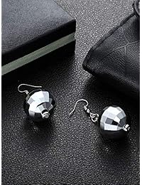 Tatuo - 2 pares de pendientes de bola de discoteca de plata de 60 o 70 para mujer