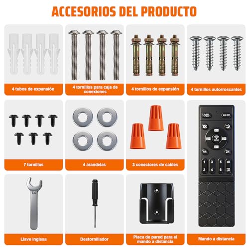 Ventilador de Techo con Luz 50cm/20in, Lámpara con Remoto y APP, Luz 3 Colores, 6 Velocidades, Función Temporizador, Motor de CC Silencioso y Reversible