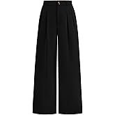 KIRUNDO Wide Leg Dress Pants for Women High Waisted Office Work Trousers Business Casual Slacks Button Flowy Palazzo Pant