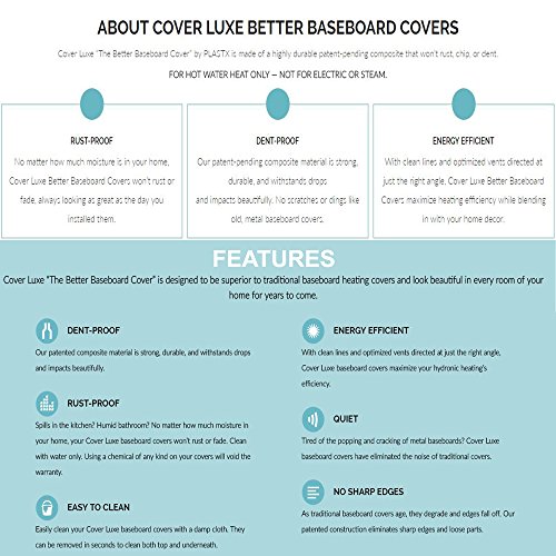 image for Cover-Luxe Baseboard Heat Covers, Baseboard Heater Cover WITH End Caps