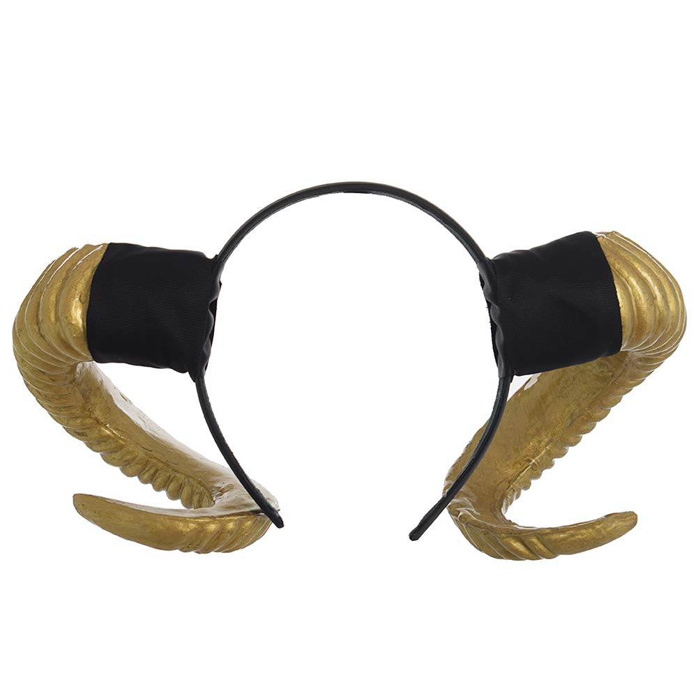 GRACEART Gothic Ram Horns Headband Hair Accessories (Gold)