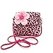 Aligle Little Girl Beauty Set Plush Flower Handbag + 2 Hair Clip + Necklace and Bracelet (Leopard)