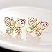 CHOP MALL Jewelry Multicolour Mixed Color Crystal Shiny Rhinestone Butterfly Pendant Necklace for Women Girls Lady