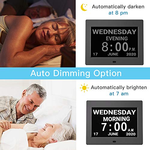 HUANUO Digital Calendar Alarm Day Clock with Custom Alarms and Calendar