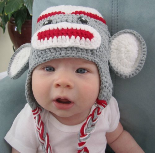 Amasale Baby Knit Hat Monkey with Braids Animal Beanie