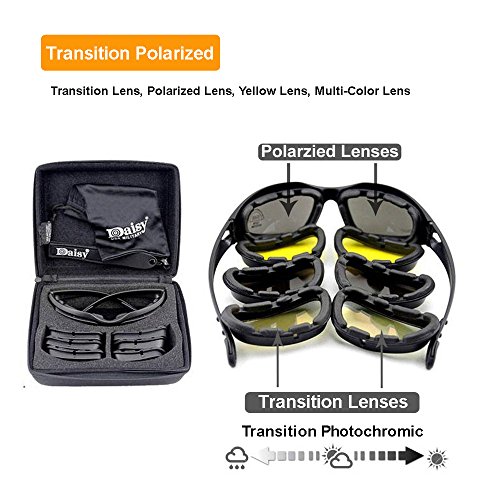 image for EnzoDate Daisy C5 Transition Photochromic Polarized Military Goggles 4
