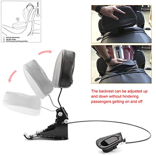Adjustable Motorcycle Rider Backrest Sissy Bars for Harley Touring Road King Street Glide Ultra CVO FLHR FLHX FLTRX 2009-2019 (Black)