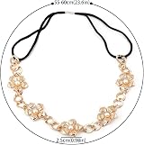Zasjon Faux Pearl Floral Metal Headband - Elegant Bridal Bohemian Hair view 2