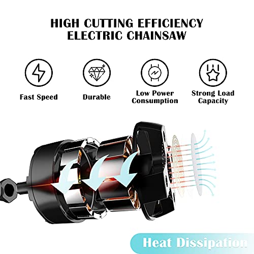 Mini Chainsaw, 4 Inch Cordless Electric Power Chainsaw, 24V 1500mAh Rechargeable Battery, One-Hand Portable Chainsaw with Security Lock for Tree Trimming and Branch Wood Cutting