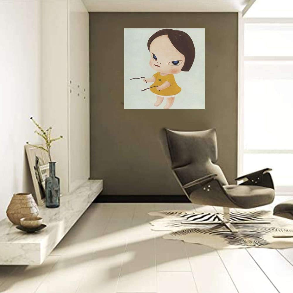 Amazon 油絵 奈良美智装飾画 ポスター 絵 現代絵画キャンバス寝室の装飾風景 モダンアート ウォールアート インテリアアート 壁の絵 飾塗装 絵画部屋飾り 壁アート キャンバスアート30x30cm フレームレス ウォールステッカー オンライン通販