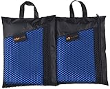 sunland Microfiber Ultra Compact Absorbent Fast Drying Travel Towels Face Towels Hand Towels(Dark Blue, 2 Pack 12inch X 24inch) …