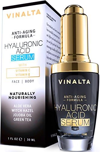 Best Hyaluronic Acid Serum by Vinalta, Anti Aging Skin Care for Face, with Vitamin C, E, Organic Jojoba Oil, Aloe and More, Great Hydration for Easy Wrinkle Repair, Light up the World with Your Beauty