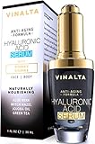 Vinalta Hyaluronic Acid Serum - Anti-Aging Serum for Face - Reduces Wrinkles, Lines, and More - With Organic Aloe Vera, Jojoba Oil and More - 1 OZ