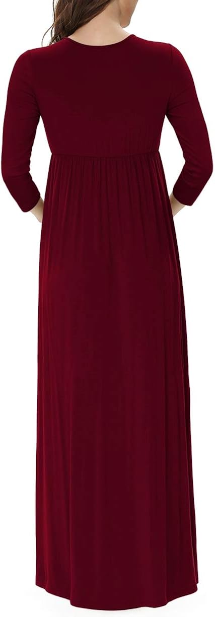 Xpenyo Women's Casual Maternity Maxi Dress V Wrap Baby Shower Pregnancy Dresses at  Women’s Clothing store