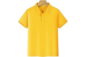 GENERIC Boys Short Sleeve Pique Polo Shirts Cozy Performance Collared Neckline Comfort Stretch Golf Shirt Golf School Uniforms