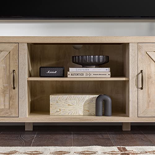 Walker Edison Modern Farmhouse Double Barn Door TV Stand for
