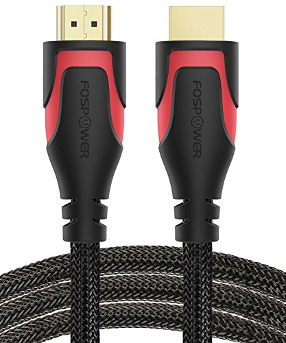 HDMI Cable - 6FT, FosPower 4K Latest Standard 2.0 HDMI Ready [UL Listed][Nylon Braided Cord] - Ultra HD High Speed 18Gbps - Supports 4K 2160p UHD 3D HDR 1080p (24K Gold Plated Connector)