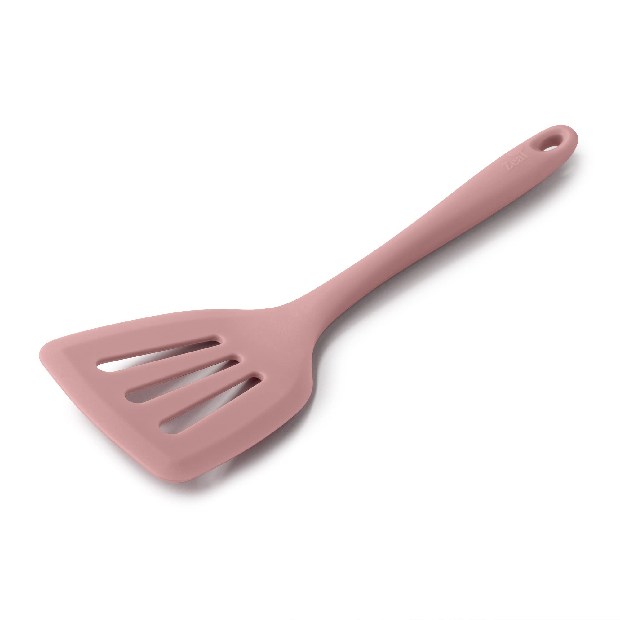 Zeal Silicone Fish Slice, Food Turner with Flexible Stainless Steel Core, Wide Cooking Spatula Slotted Turner, Ideal for Eggs, Pancakes, Fish and More, Heat Resistant, Non-Scratch, 30cm, Rose Pink