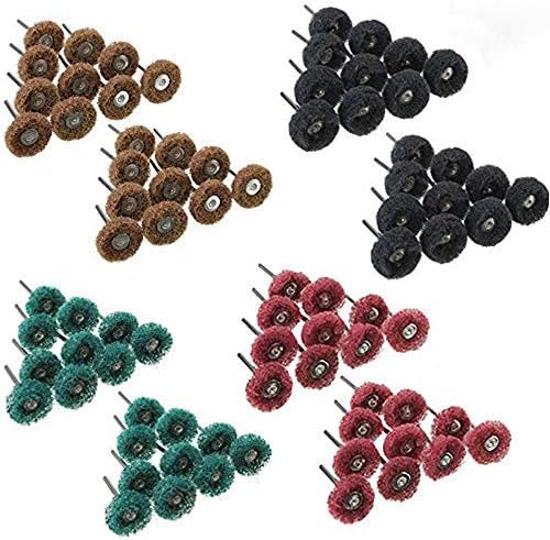 Briskyto 80pcs Shank Nylon Abrasive Wheel Brush Rotary Tool Dremel Accessories With 3mm Shank For Buffing Polishing Grinding Abrasive Wheel Buffing Polishing Wheel Set For Rotary Tool