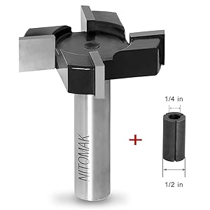 CNC Spoilboard Surfacing Router Bit 1/2" Shank, Slab Flattening Router Bit Carbide Planer Router Bits Wood Milling Cutter Planing Tool Woodworking Tools By NITOMAK