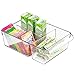 iDesign Linus Plastic Fridge and Freezer Divided Storage Organizer Bin with Handle, Clear Container for Food, Drinks, Produce Organization, 8