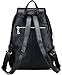 Coolcy Casual Women Real Genuine Leather Backpack (Black)