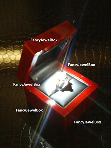 New Fancy Faux Wood Black Leather LED Lighted Proposal Engagement Ring Gift Box