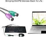 HuaLiSiJi PS2 to USB Adapter Keyboard Mouse Converter Plug Play No Driver Black view 4