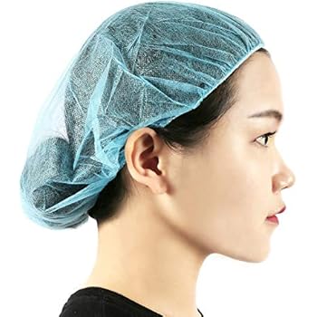 Golden Scute Blue Hairnet Bouffant Cap, Disposable and Latex-Free, Pack of 100