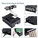 Smraza Case for Raspberry Pi 4, Acrylic Pi 4B Case with Quiet Cooling Fan, 4PCS Heatsinks, 5V 3A USB-C Power Supply for Raspberry Pi 4 Model B 8GB/4GB/2GB - Black
