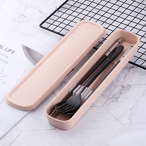 Do Buy 3 PCS Outdoor Flatware Set Fork Spoon Chopsticks/Travel Flatware Set with a Case - Thumbnail 2