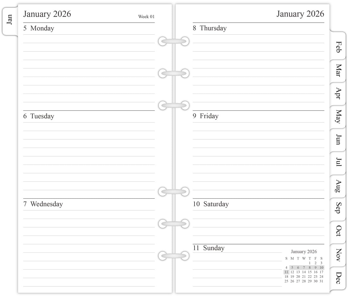 Photo 1 of newestor 2026 Weekly & Monthly Planner Refill, 3-3/4" x 6-3/4", Jan 2026 - Dec 2026, Personal/Compact/Size 3