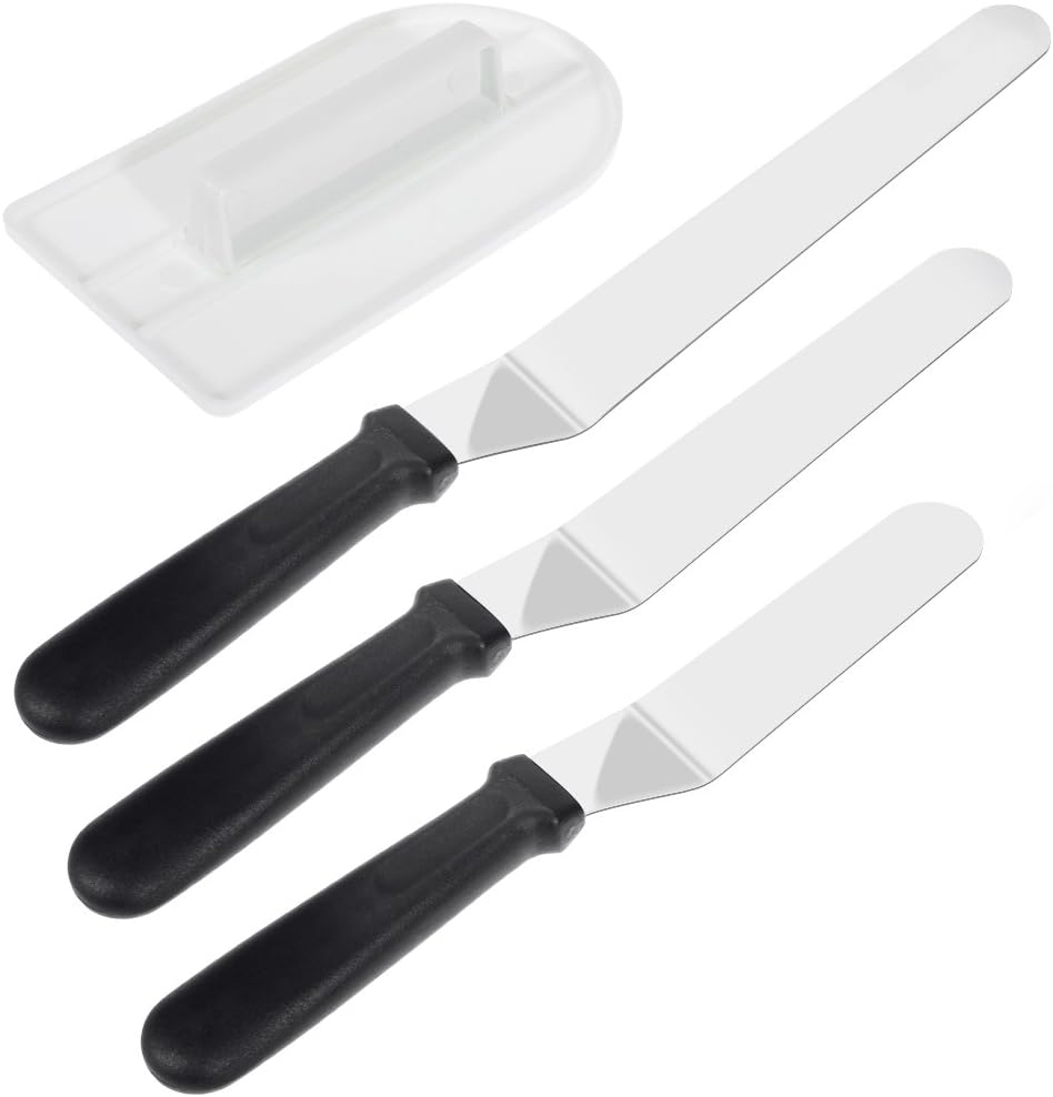 KitchenCraft Spatules à Glaçage - Lot De 3, Acier Inoxydable, Pour Décorer Gâteaux, étaler Crème Et Ganache