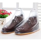 Benran Rain Shoe Covers Shoes Overshoes Boot Gear Zippered Shoes for Men and Women (White, 30.5cm)