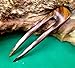 JWL (1) Rosewood Two Prong Curved 4.5 Inch Hair Stick Pick Pic Pin Fork FPL 3.5