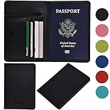 Outrip RFID Blocking Leather Passport Holder & Travel Wallet Id Card Case Cover