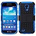 S4 Mini Case, Wisdompro 2 Piece in 1 Dual Layers Heavy Duty Hard Soft Hybrid Rugged Protective Case with Foldable Kickstand for Samsung Galaxy S4 Mini (NOT S4 Fit) - Blue and Black