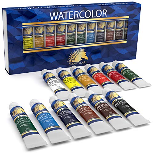 Watercolor Paint Set 12 x 21ml Tubes Lightfast Highly Transparent