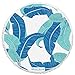 Bonita Beach Collection Round 'Roundie' Beach Towel Thick Terry Cotton with Fringe Tassels - Various Designs & Colors (The Islas Canarias (Tropical Banana Leaf))