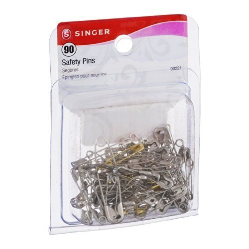 Singer 00221 Assorted Sizes Safety Pins 90 Count