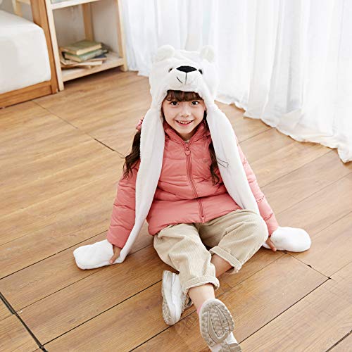 image for PULAMA Bear Plush Animal Hat Costume Anime Cosplay Cap with Mittens - 