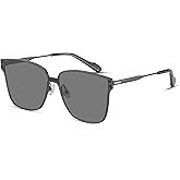 MUJOSH Futuristic Oversized Sunglasses for Men Women, One-Piece Goggle Style Shades for Driving, Party & Fashion Accessories, Charcoal Grey, Exclusive Eyewear Brand of EssilorLuxottica