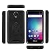 BLU Studio Mega S610P (2017) Case,BLU Advance A6 (2017) Case,Heavy Duty Rugged Hard Cover with Hybrid Dual Layer Shock-Absorption Protection with Kickstand (HVD Black/Black)