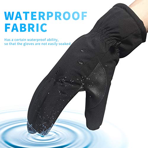 SKDK Outdoor Gloves Lightweight Touchscreen Windproof Warm Touchscreen Gloves Men Women for Cycling Running Sports (Black-Thicken, S)